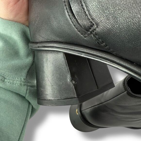 Coach Gigi Leather Booties Size 8.5 Block Heel Ankle Square Toe Boots - Picture 10 of 12